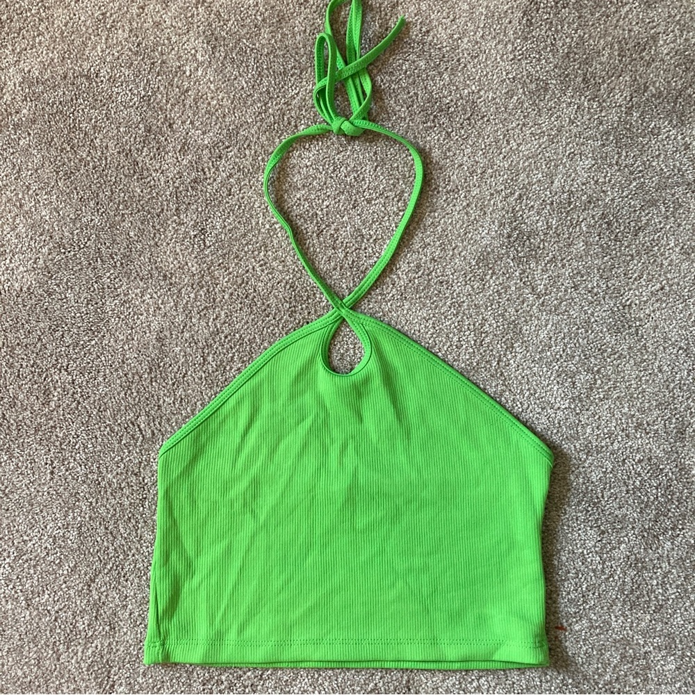 Green seamless cutout bralette